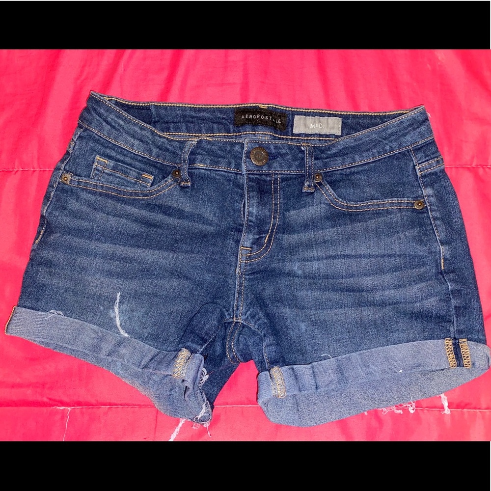 Aeropostale dark blue jean shorts